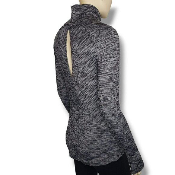 Lululemon &go Take Off Top Womens 4‎ Heathered Black Long Sleeve Open Back - Picture 4 of 8